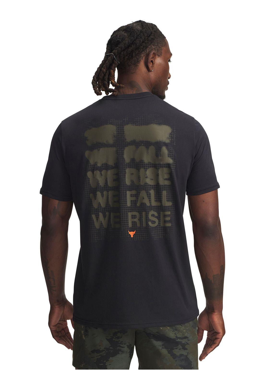 Polera Manga Corta Training para hombre Project Rock negra -1