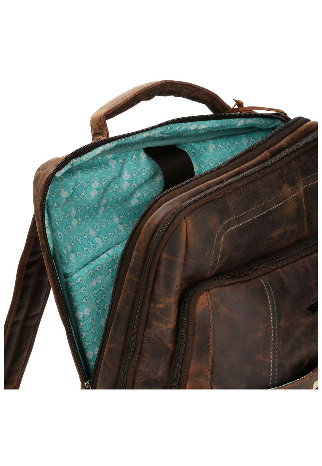 Mochila Cuero Unisex Ocean Back Verde-4