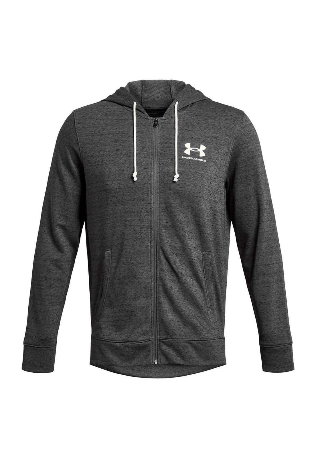Poleron Lifestyle  hombre Rival Terry Full-Zip gris -0