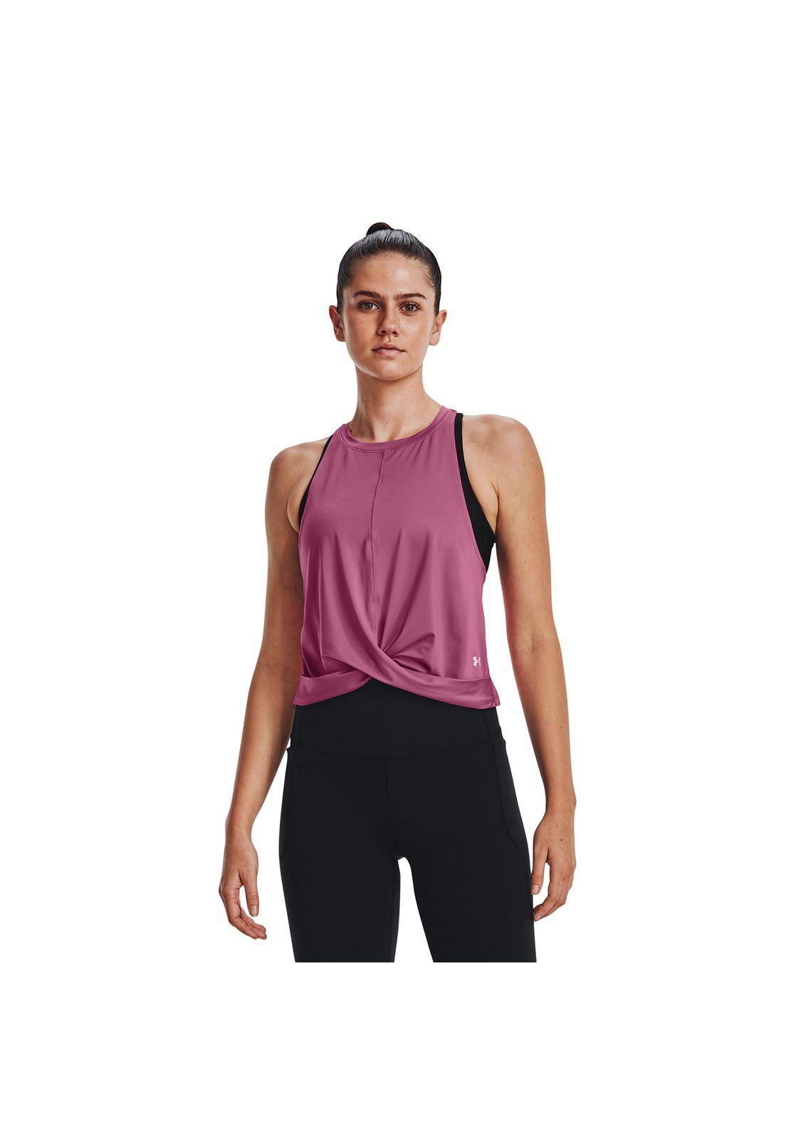 Polera S/M Mujer Armour Tank Twist Rosa-2