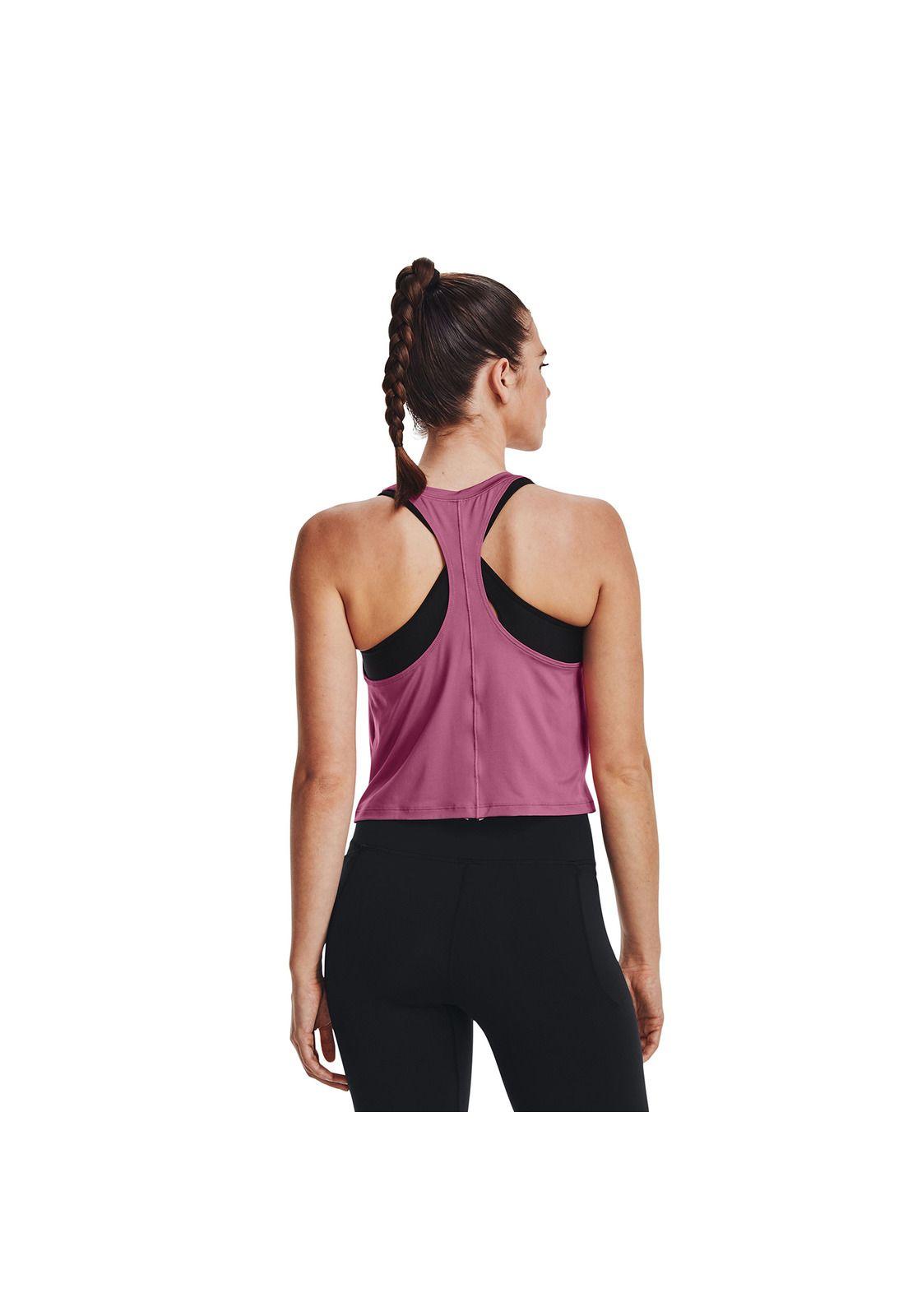 Polera S/M Mujer Armour Tank Twist Rosa-3