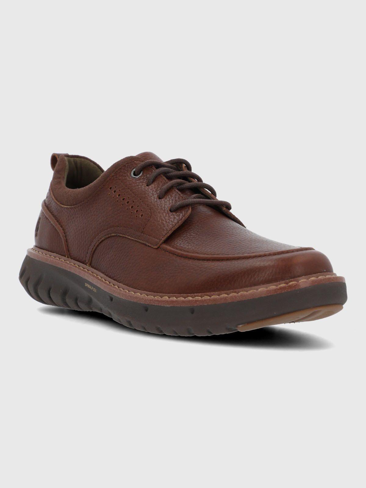 Zapato Cuero Hombre Smart Derby Café-0