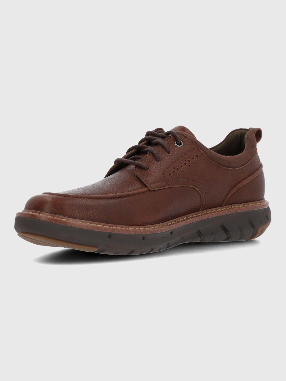 Zapato Cuero Hombre Smart Derby Café-5