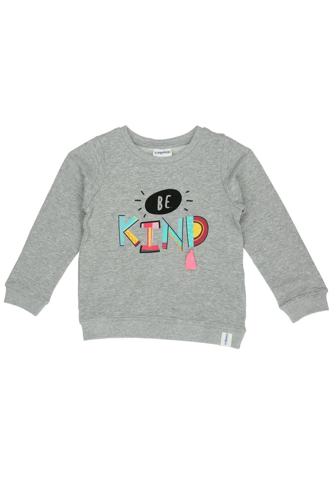 Polerón Niña Be Kind Gris-0
