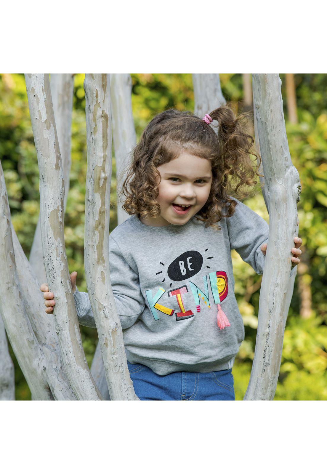 Polerón Niña Be Kind Gris-2