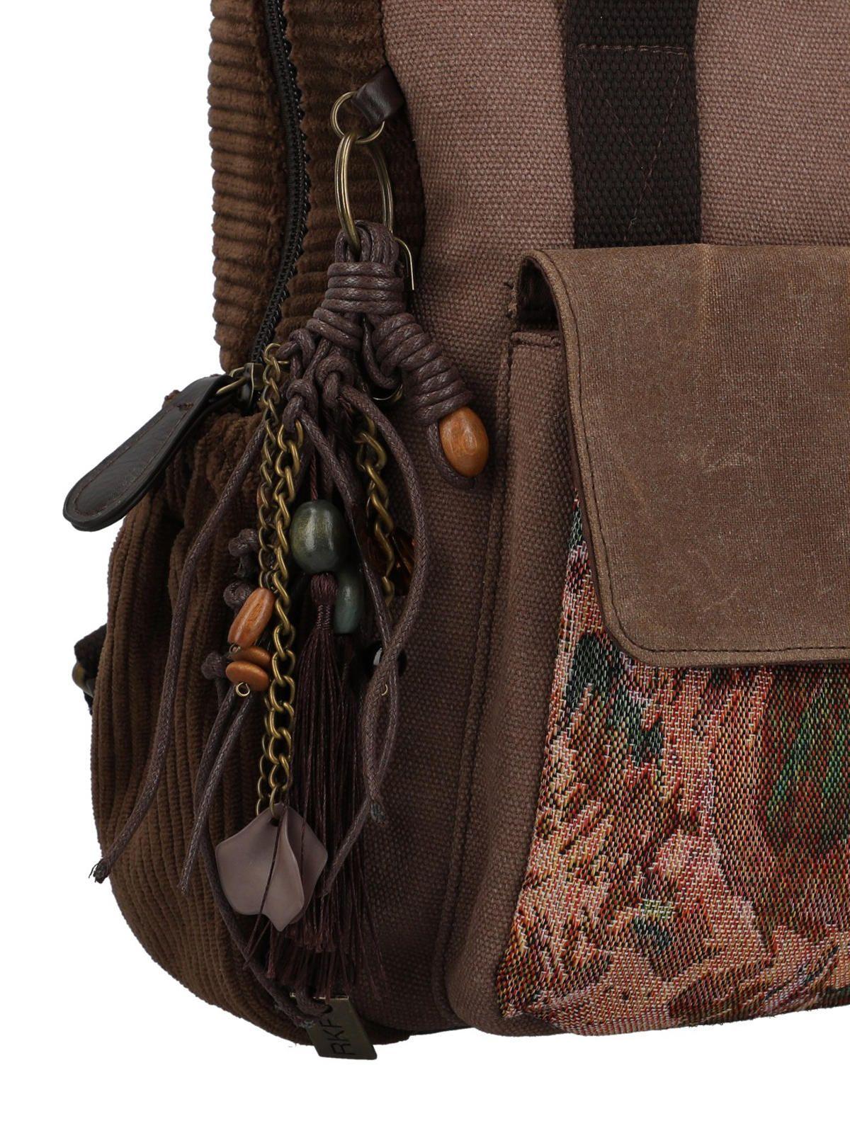 Mochila Textil Mujer Kawes Back Café-4