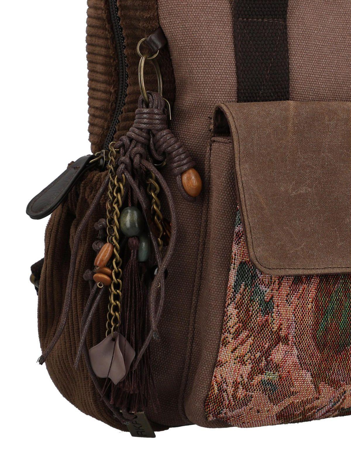 Mochila Textil Mujer Kawes Back Café-4