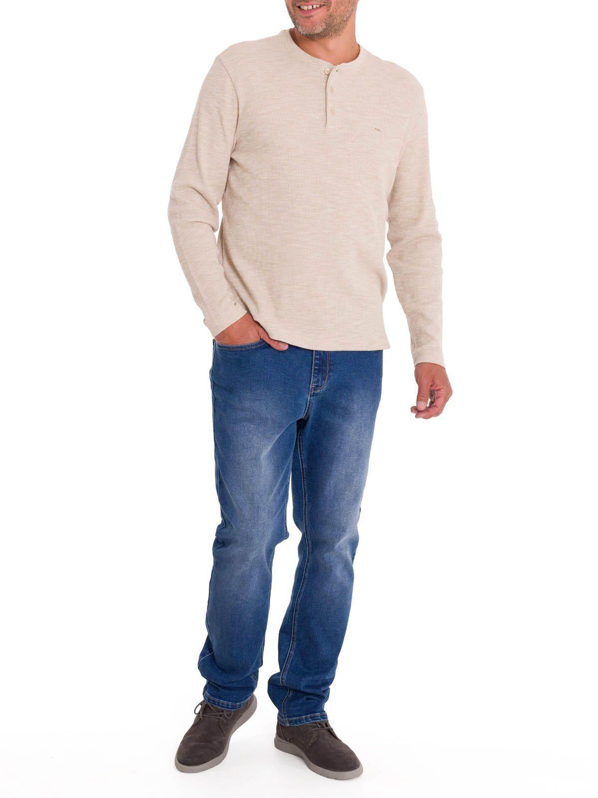 Polera Algodón Orgánico Hombre Wafle Beige-5
