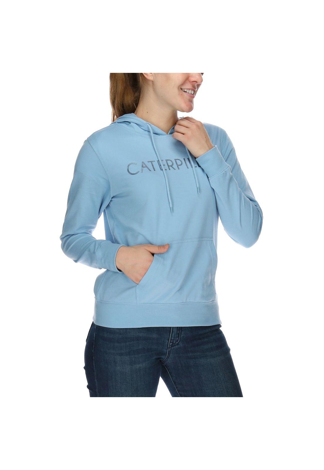 Polerón Mujer Foundation Logo Hoody Celeste-3