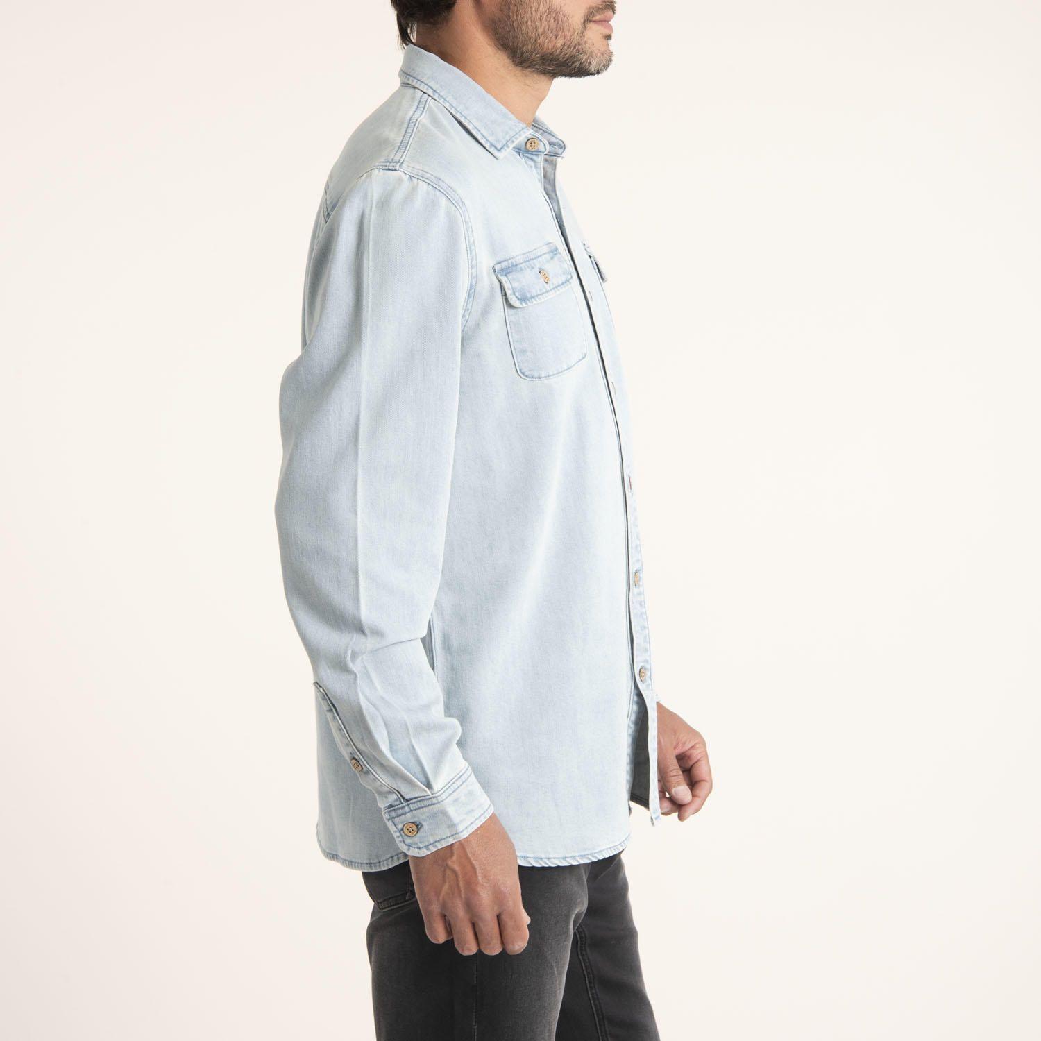 Camisa Algodón Hombre Denim Celeste-2