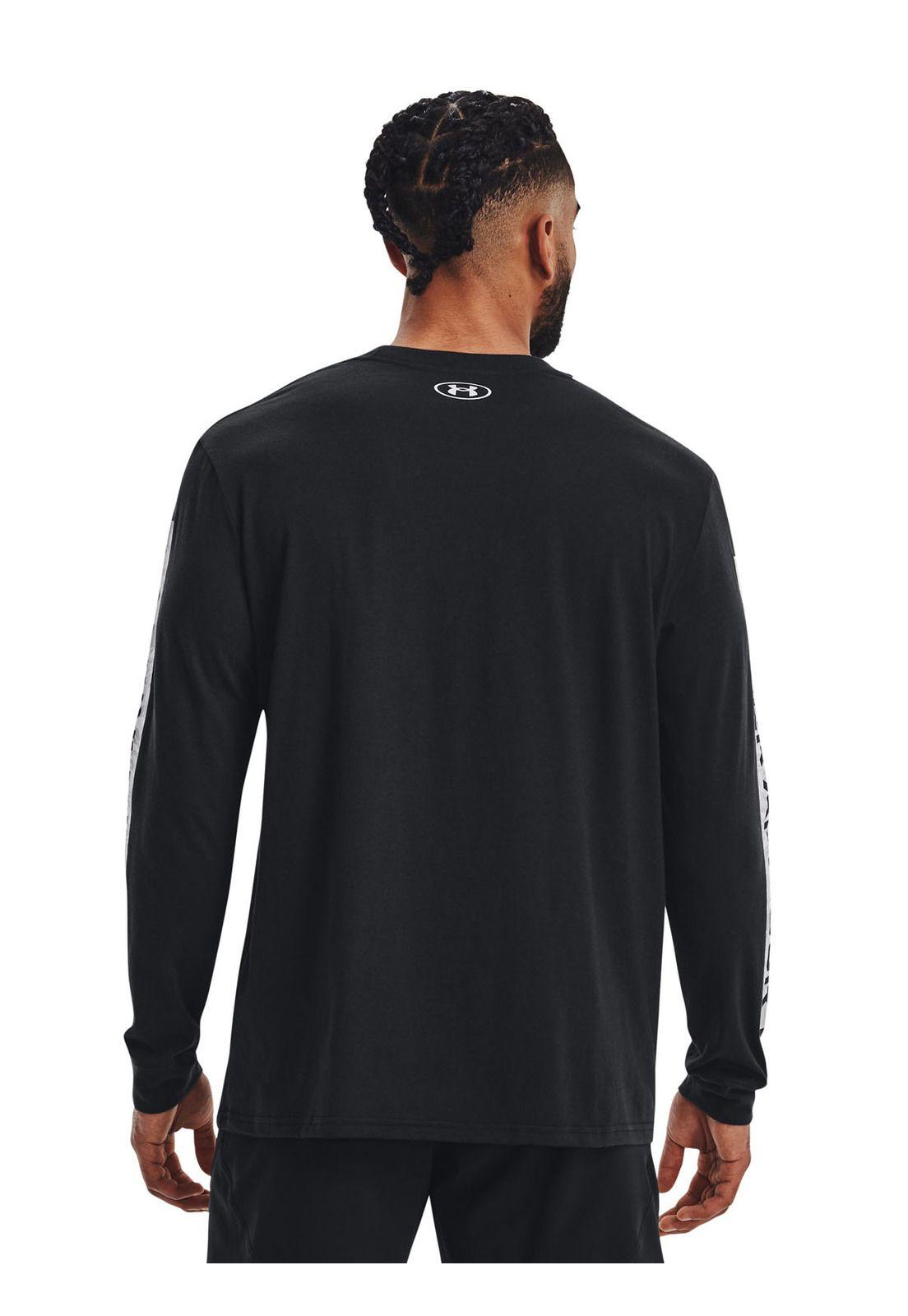 Polera manga larga Camo Boxed hombre Negro-4