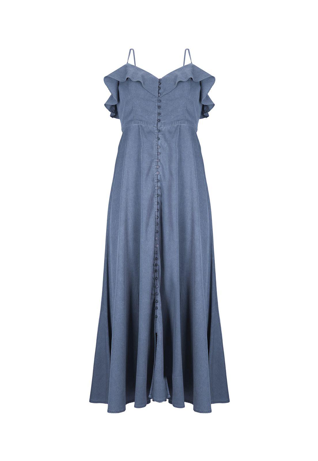 Vestido Tencel Mujer Almeria Azul-0