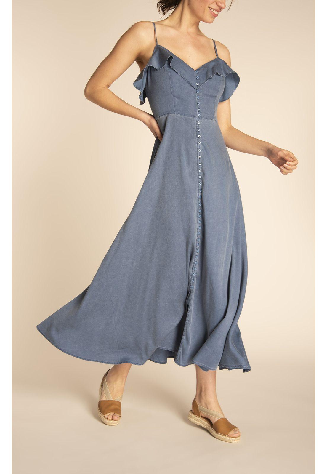 Vestido Tencel Mujer Almeria Azul-5