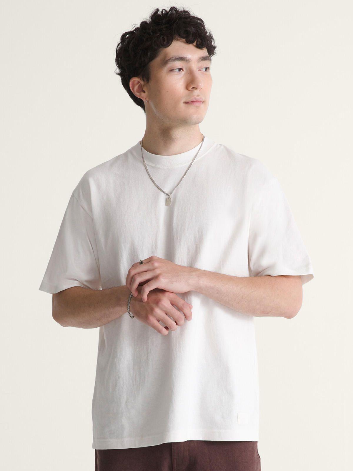 Polera M/C Hombre Loose Fit Tshirt Blanco-0