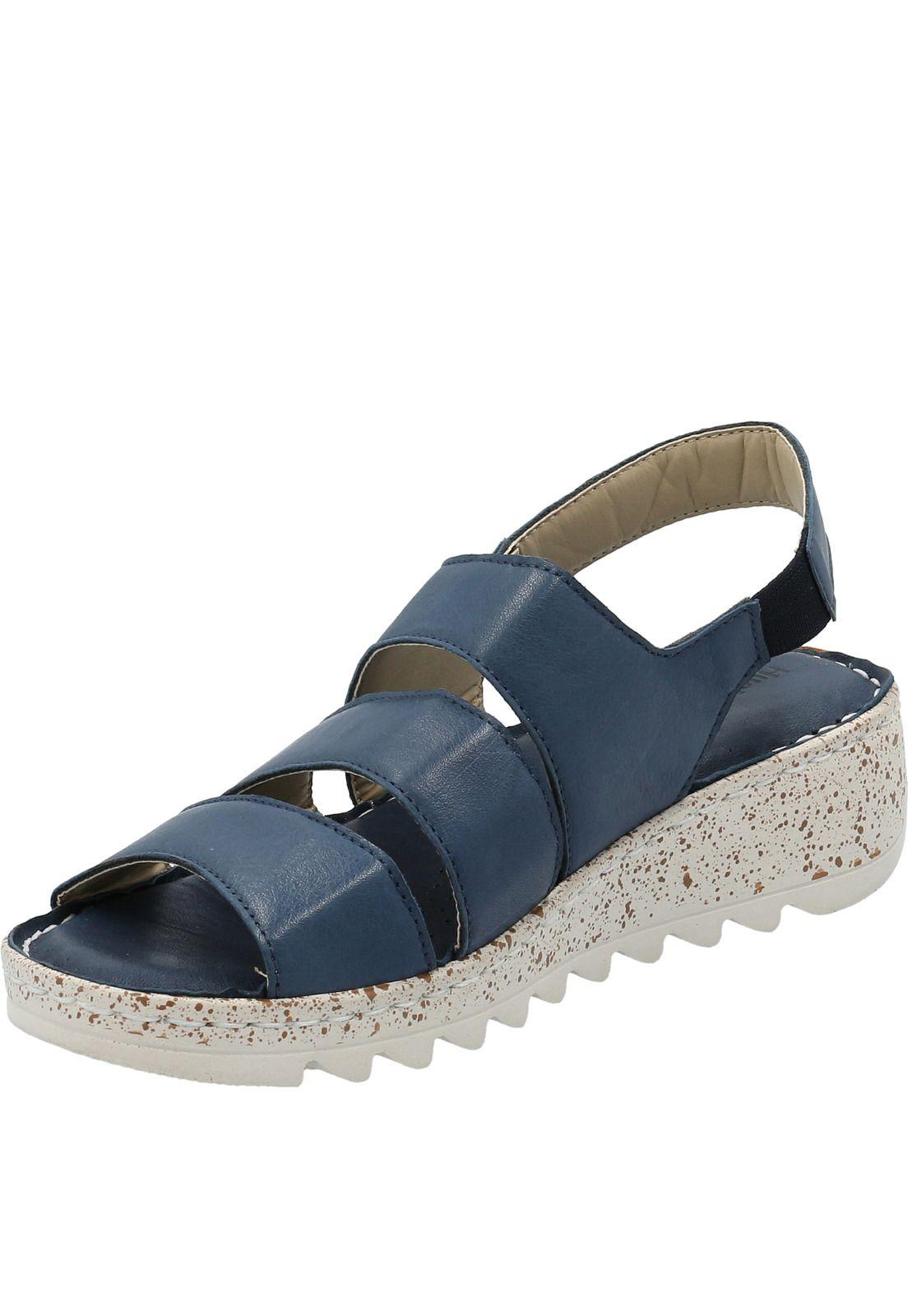 Sandalia Cuero Mujer Olivia Azul-3