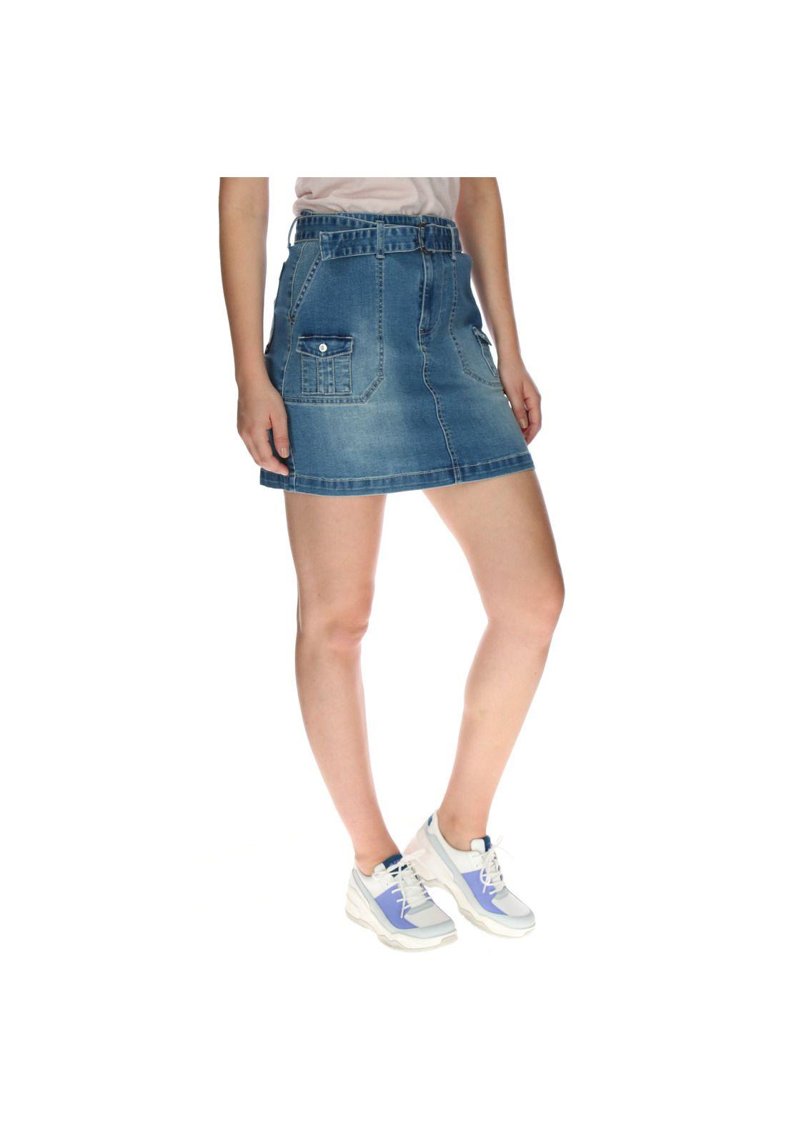 Falda Mujer Foundation Denim Azul-3