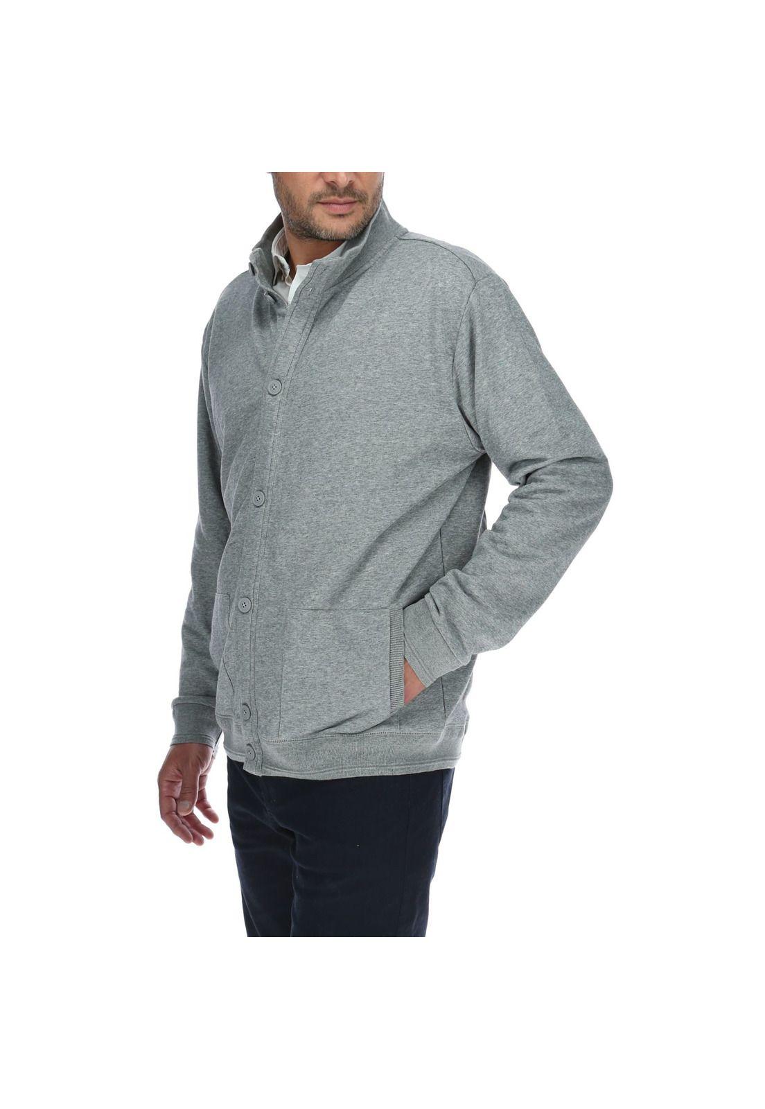 Poleron Hombre Button Gris-1