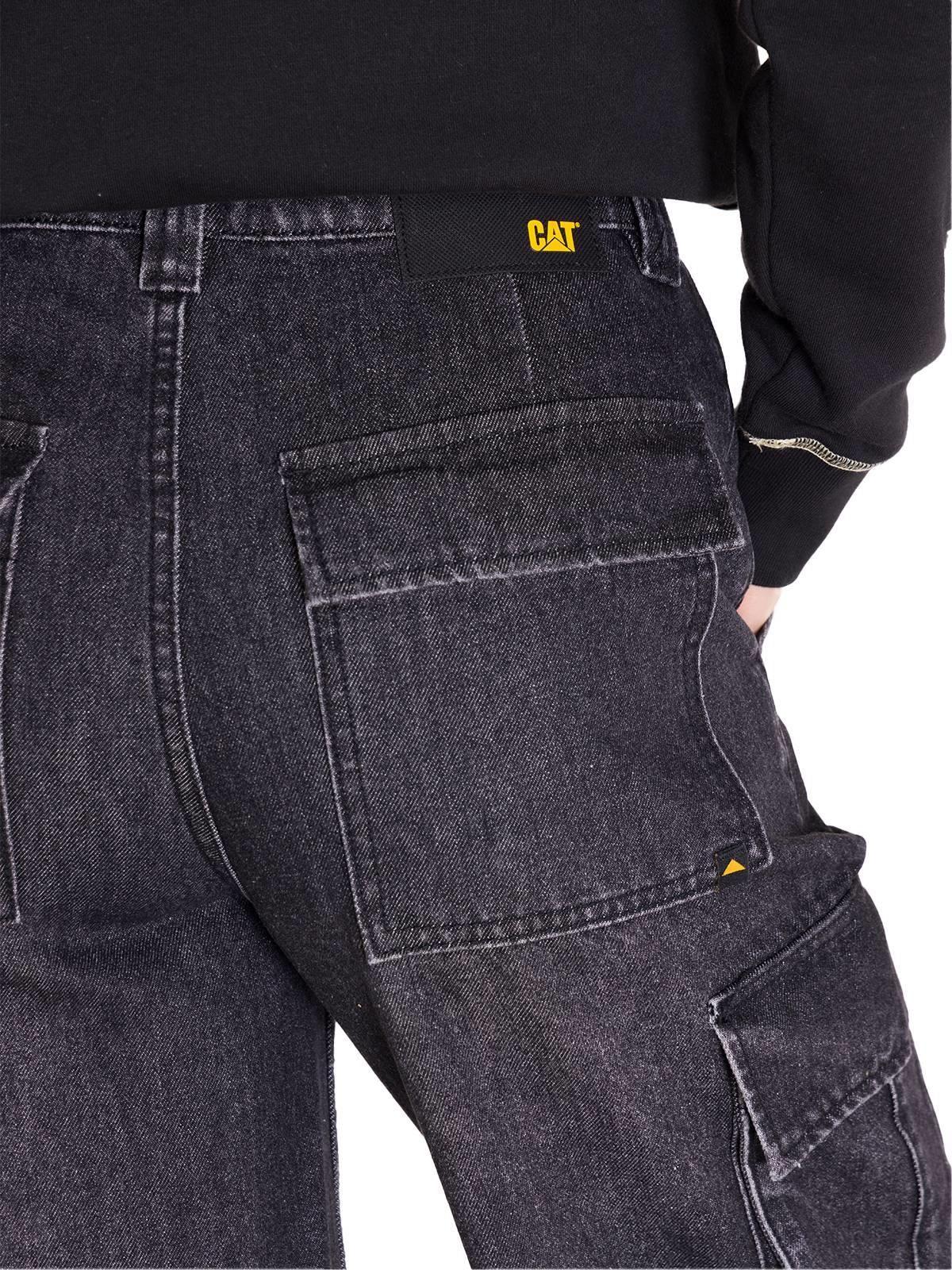 Jeans Rigid Exaggerated Cargo Mujer Gris-1