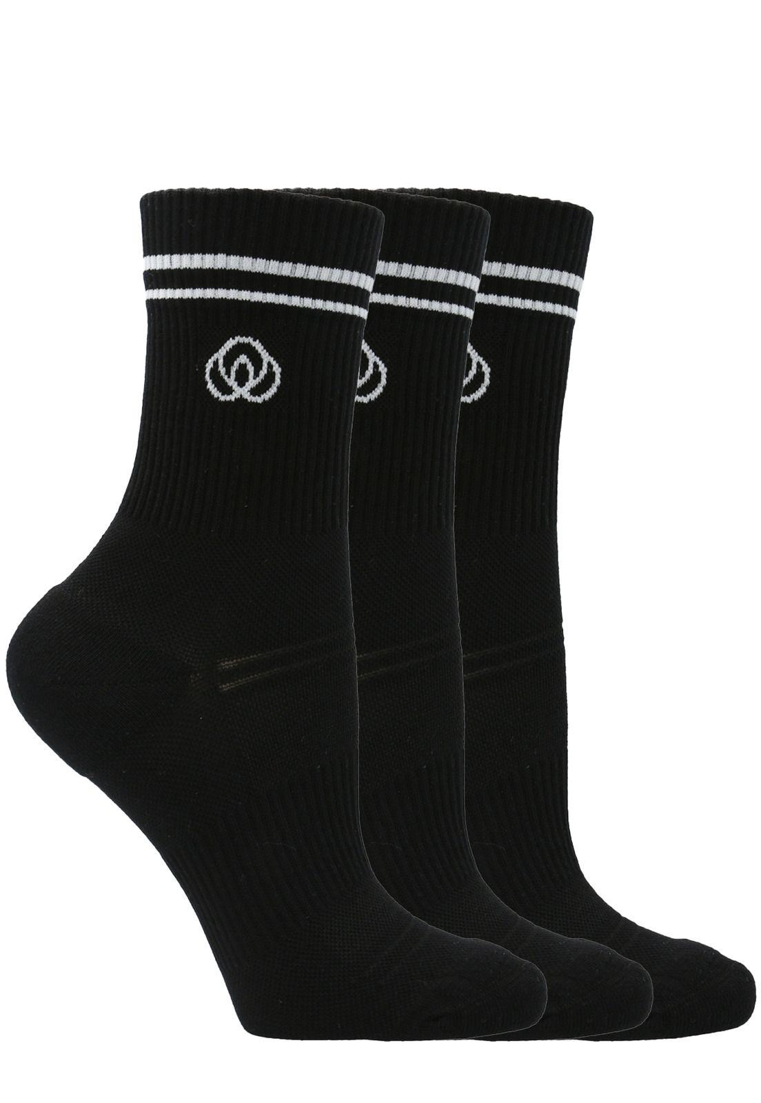 Pack 3 Calcetines Mujer Half Cut Eva Negro-2