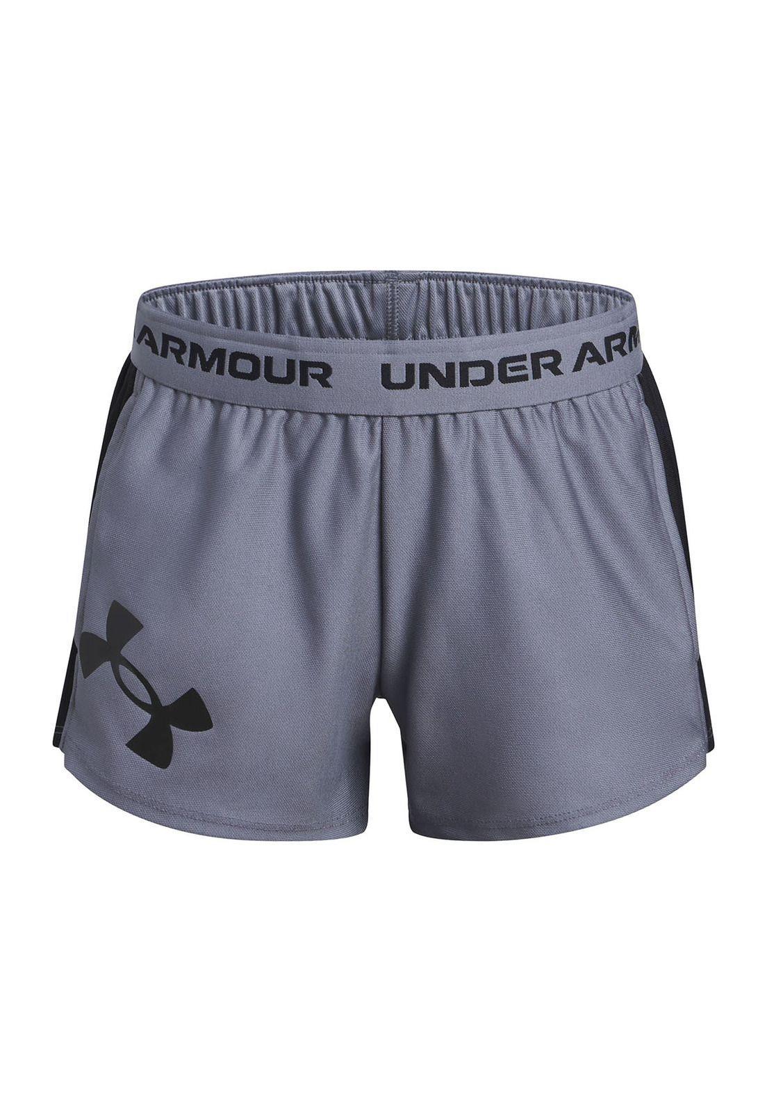 Shorts UA tech play up logo gris niña-0