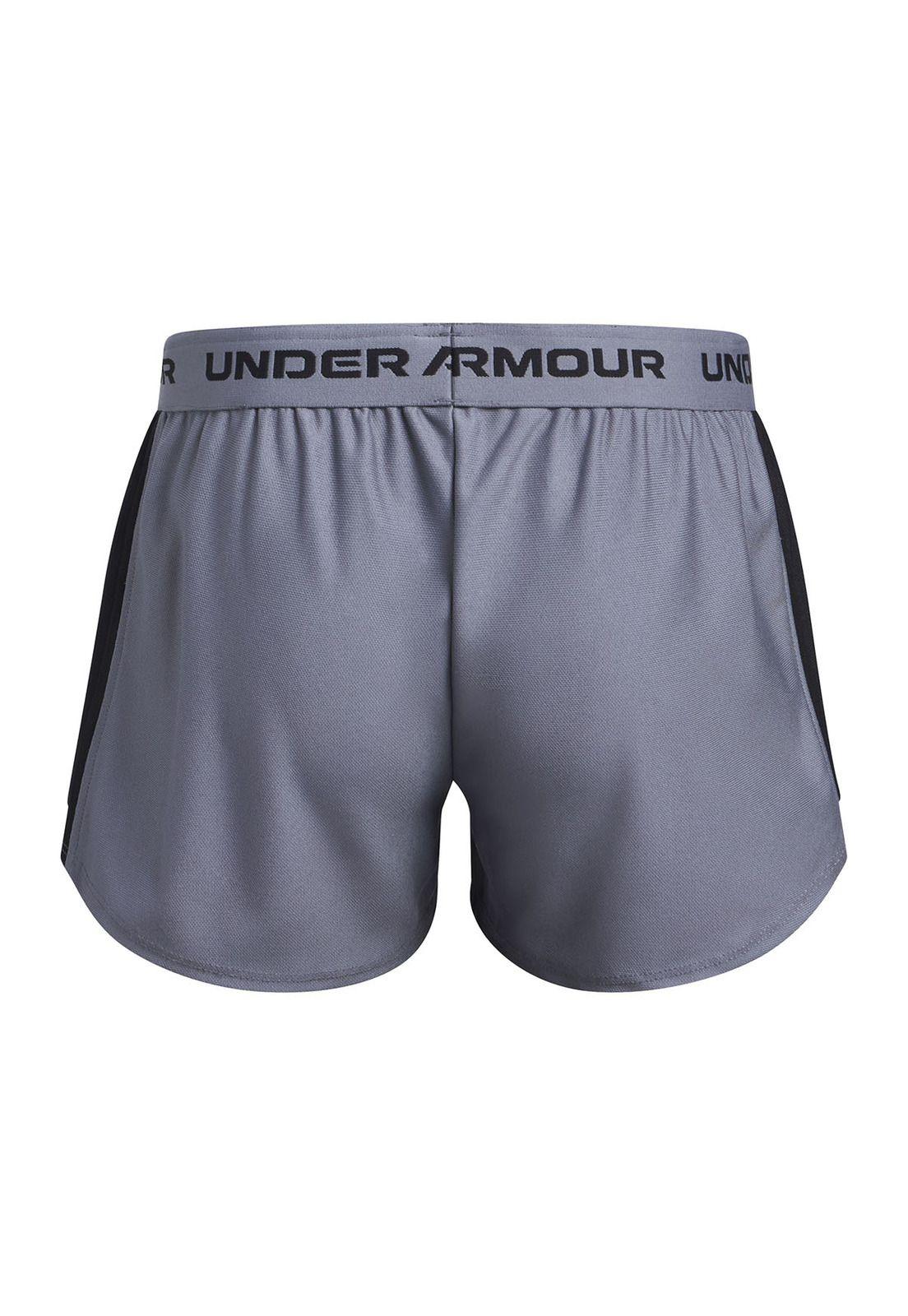 Shorts UA tech play up logo gris niña-1