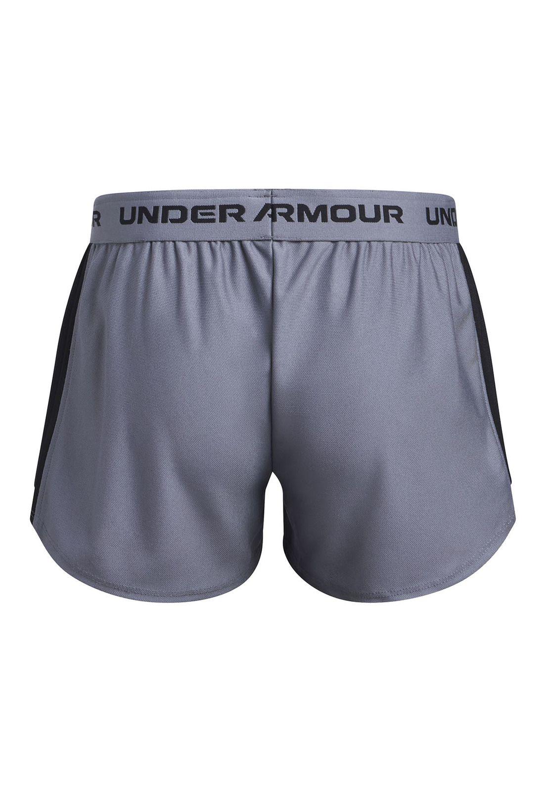 Shorts UA tech play up logo gris niña-4