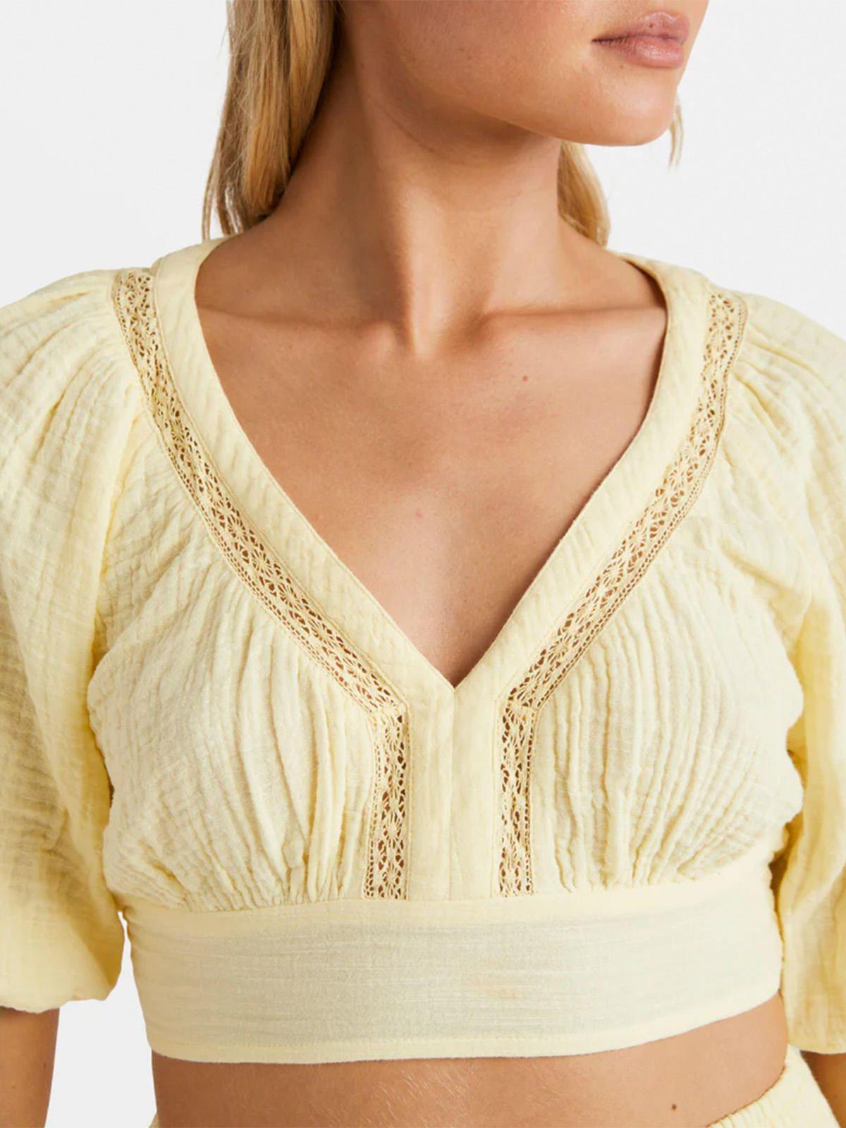 Blusa Mujer In The Palms Top Amarillo-3