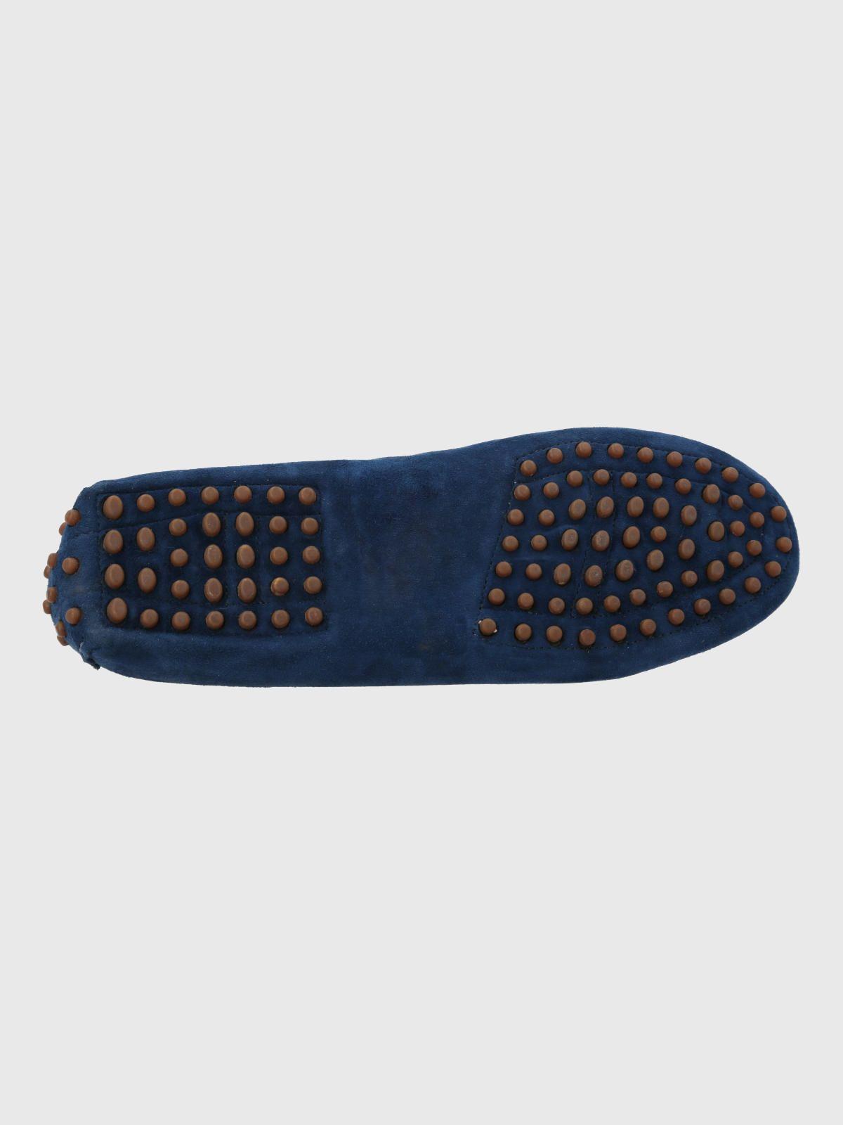 Mocasin Cuero Mujer Band Azul-6