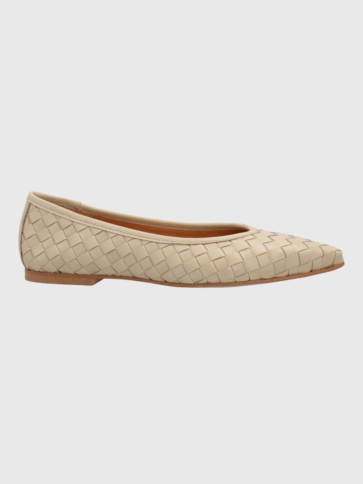 Ballerina Cuero Mujer Fabiola Beige-1