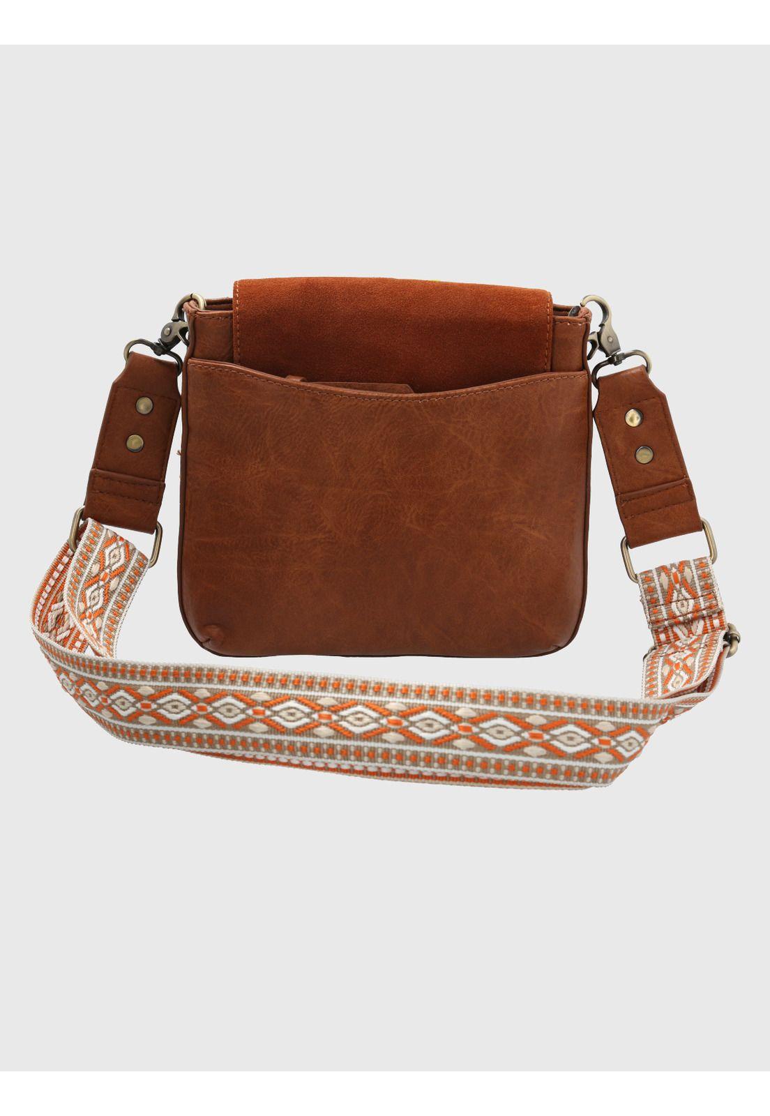 Cartera Ecocuero Caramelo Lynn Cross Mujer-2