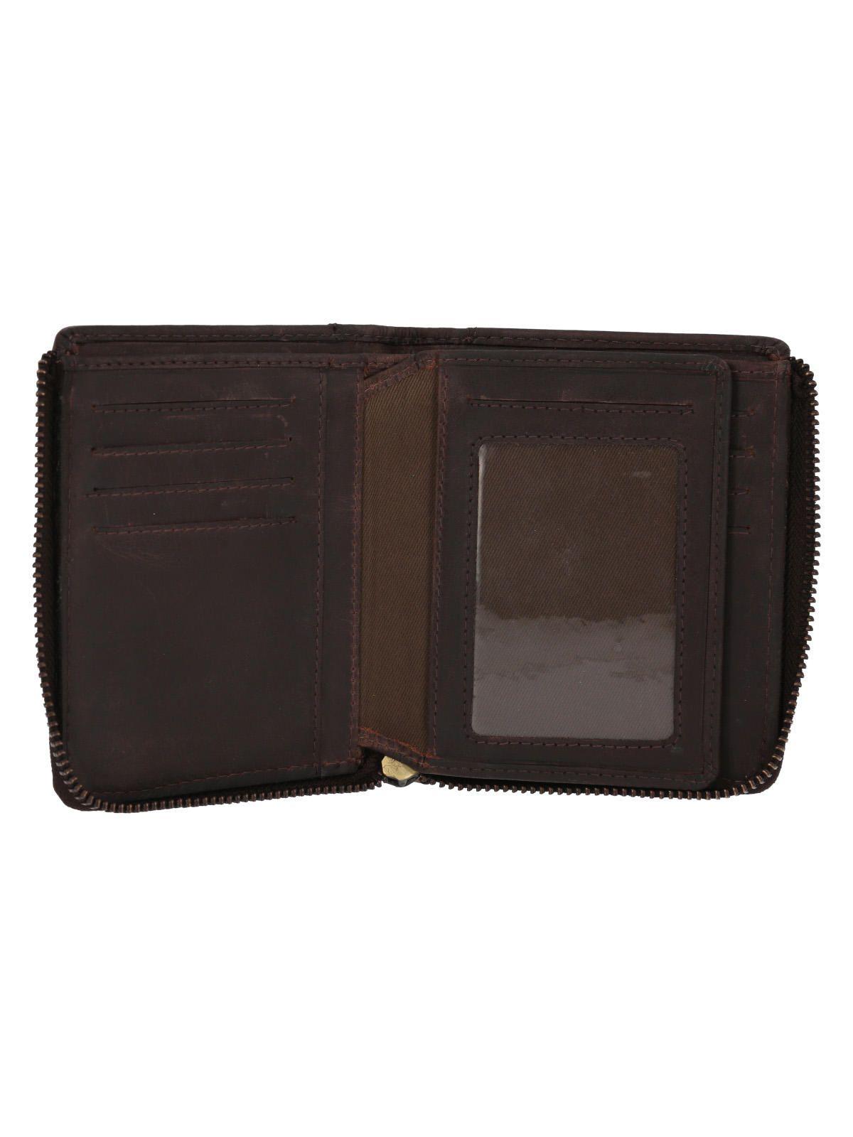 Billetera Cuero Unisex Fd Trento Zip Café-2