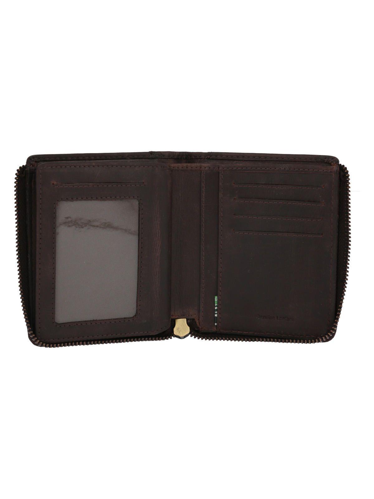 Billetera Cuero Unisex Fd Trento Zip Café-3