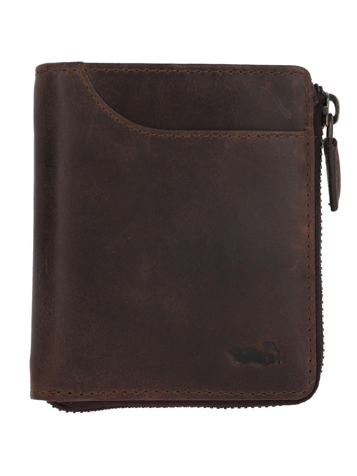 Billetera Cuero Unisex Fd Trento Zip Café-0