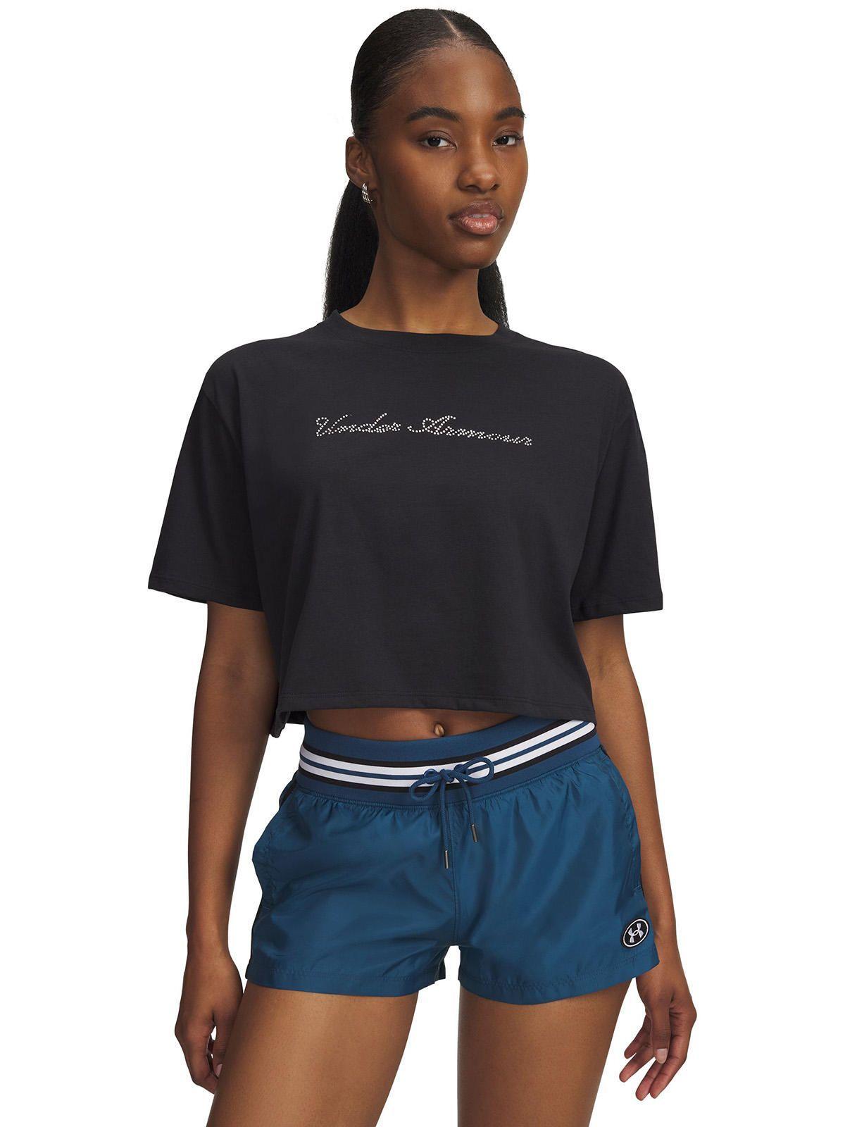 Polera M/C Mujer W Wordmark Crop Ss Polera Negro-0