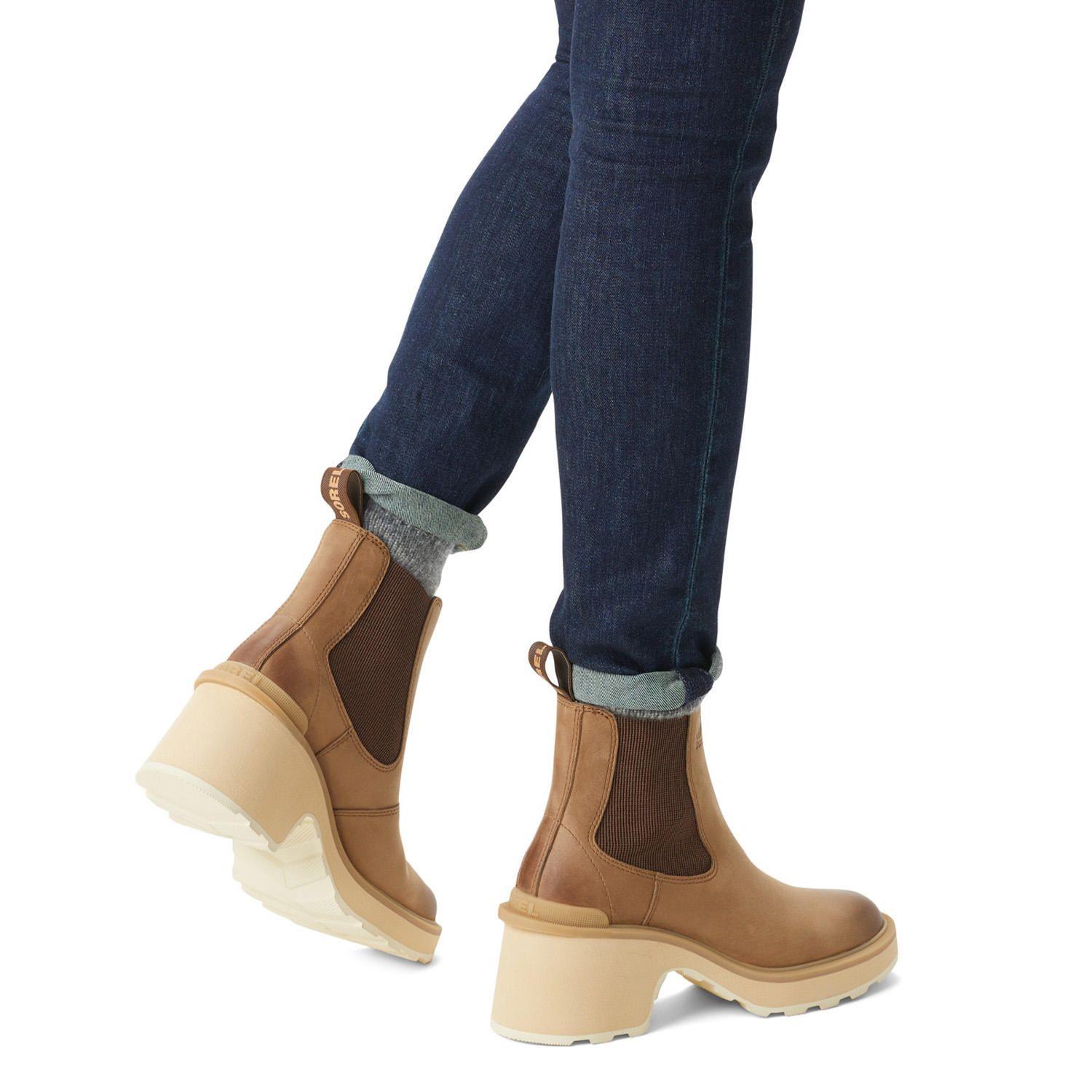 Bota Hi-Line Heel Chelsea Café Mujer-1