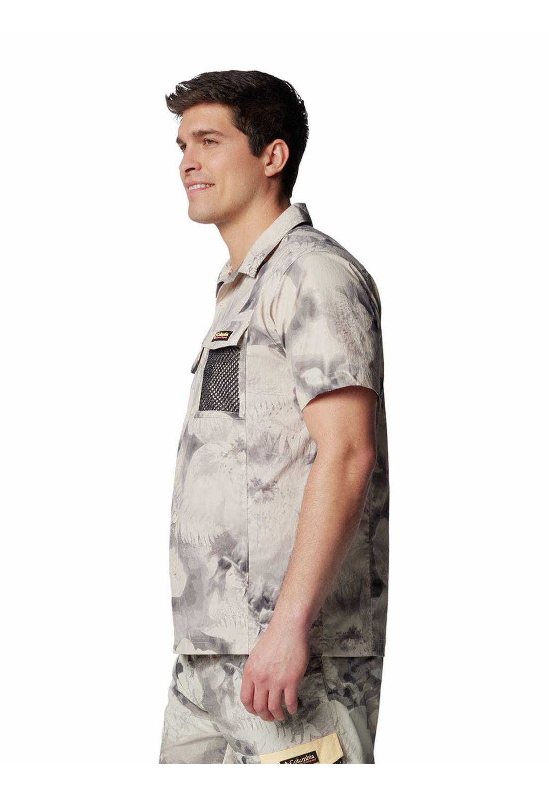 Camisa Manga Corta Hombre Painted Peak Beige-1