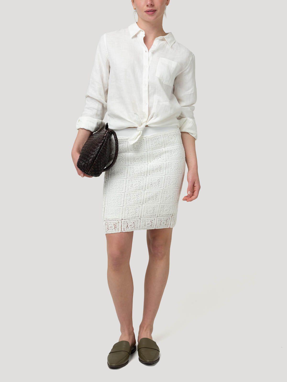 Falda Algodón Orgánico Mujer Naga Blanco -7