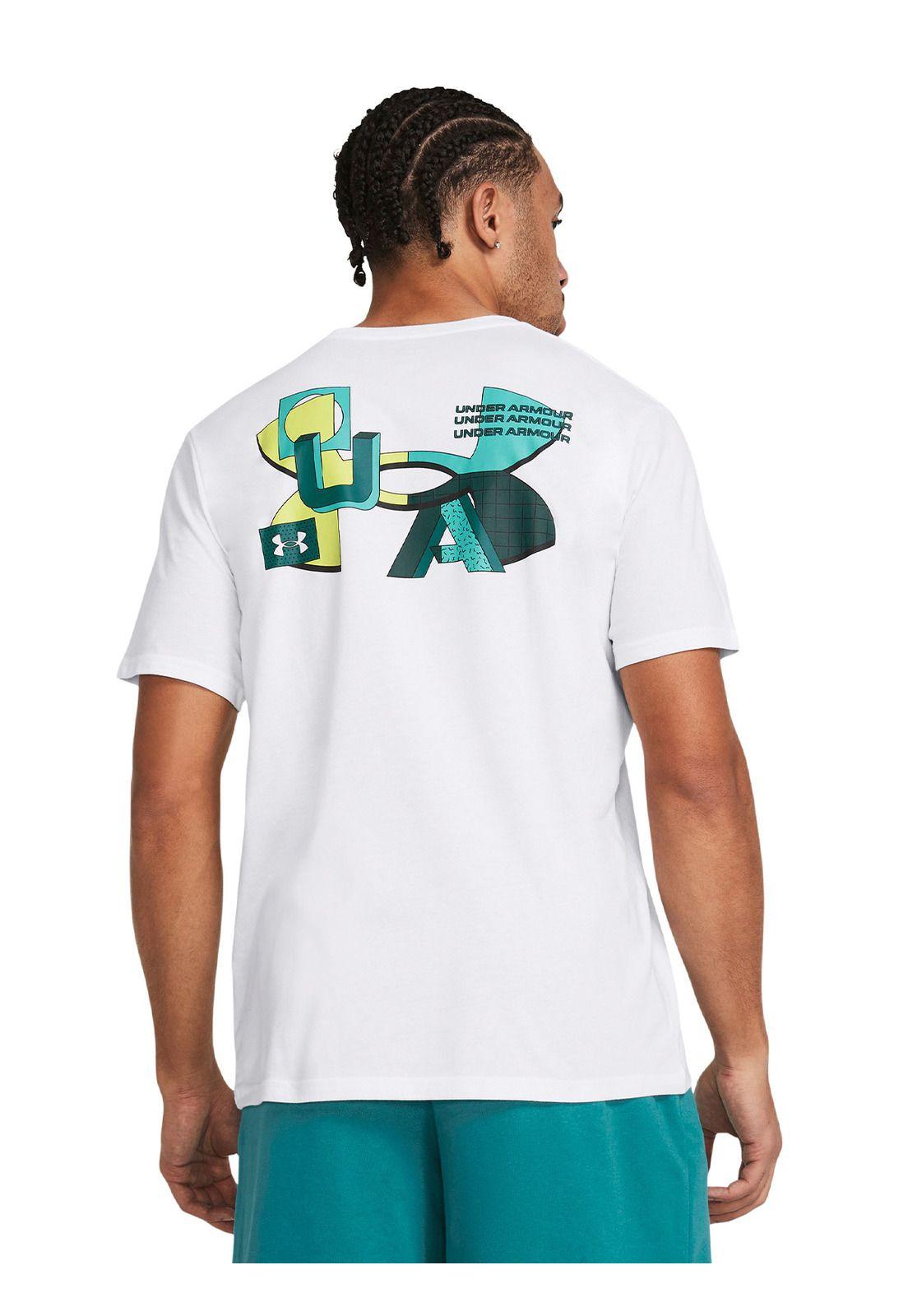 Polera Manga Corta Clr Block Hombre Blanco-4