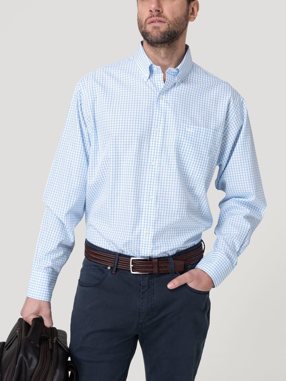 Camisa Cuello Button-Down Hombre Wf Pb Celeste-6