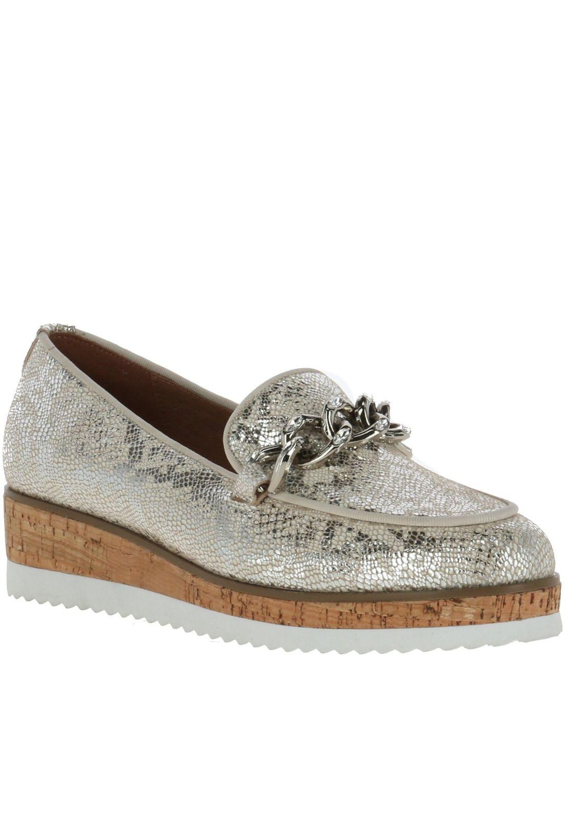 Zapato Cuero Spin Plateado-1