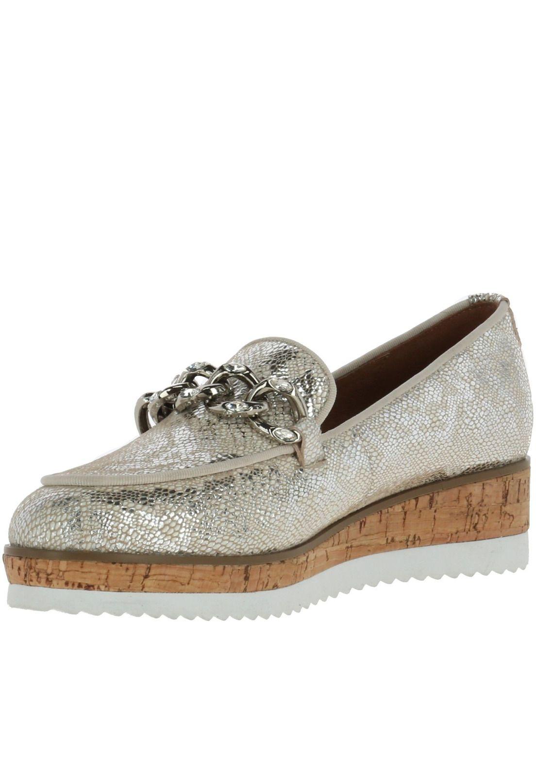 Zapato Cuero Spin Plateado-2