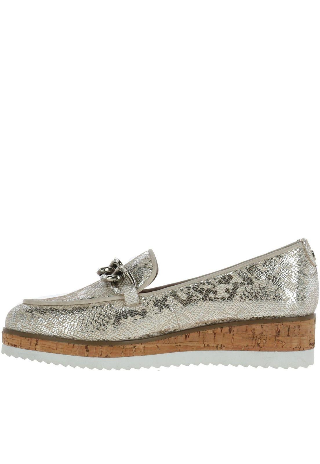 Zapato Cuero Spin Plateado-3