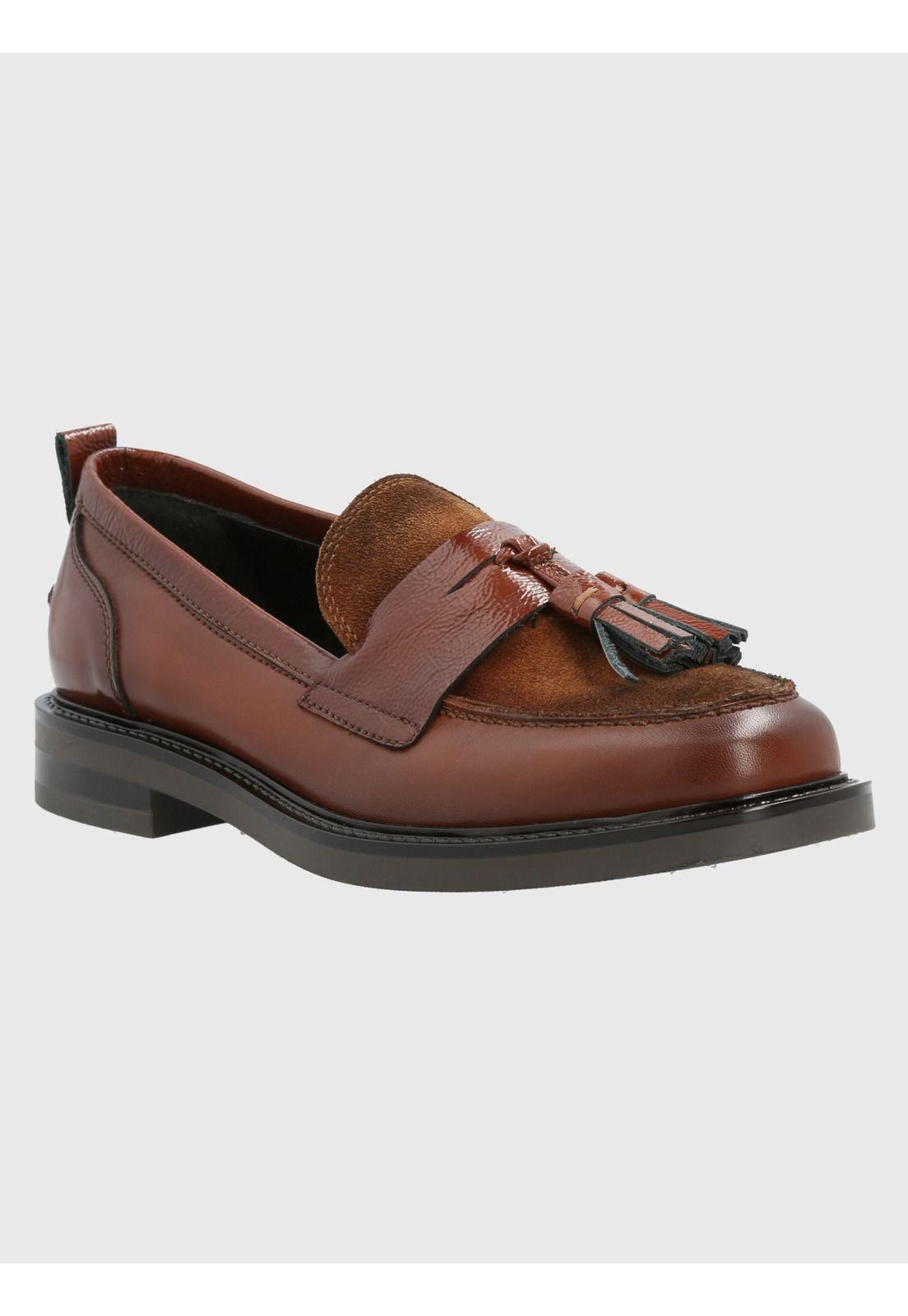 Mocasín Cuero Mujer Wyatt Café-0