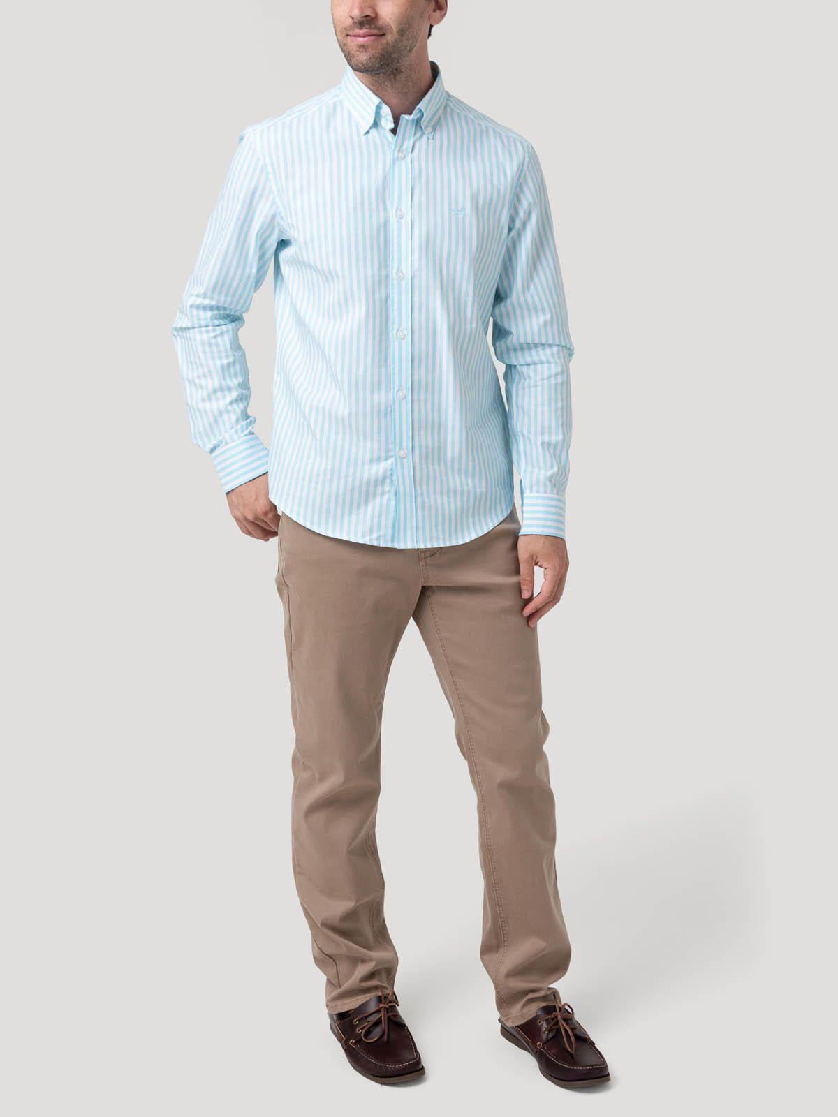 Camisa Algodón Hombre Lain Celeste Rockford-7