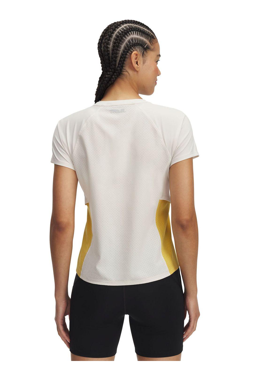 Polera Manga Corta Ua Trail Run Zip Café Para Mujer-1