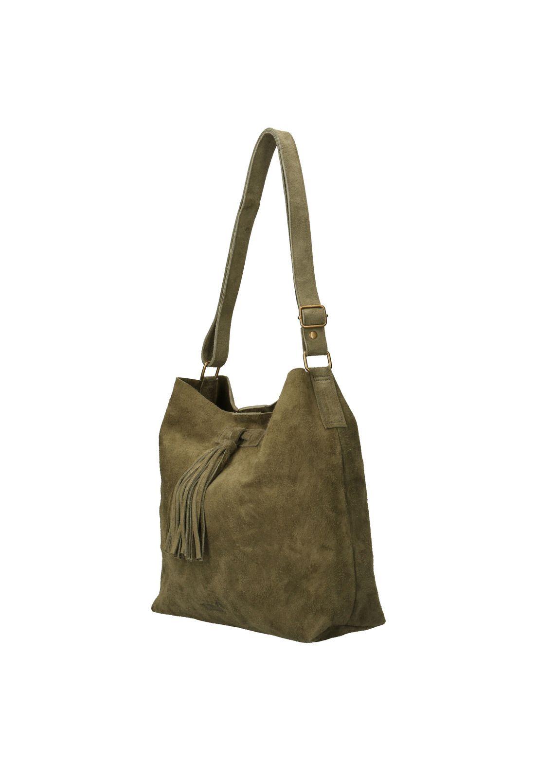 Cartera Cuero Mujer Buzet Hobo Verde-1