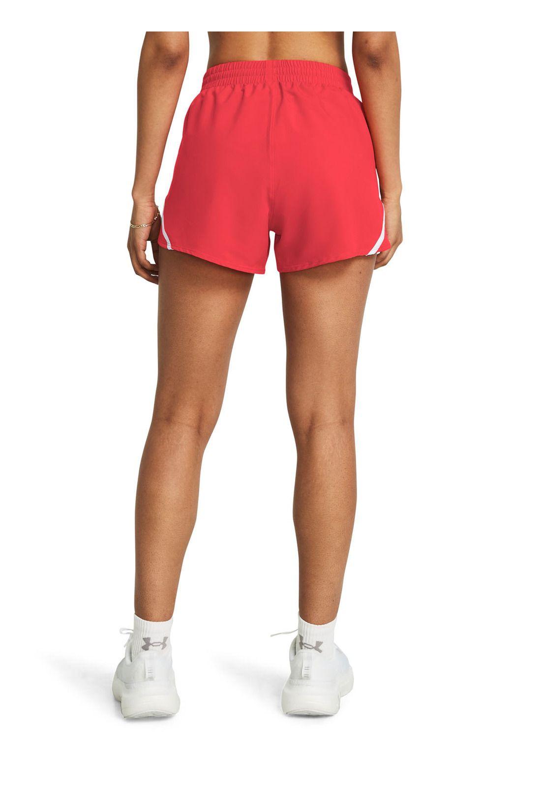 Shorts UA Fly-By de 3" para mujer Rojo-4