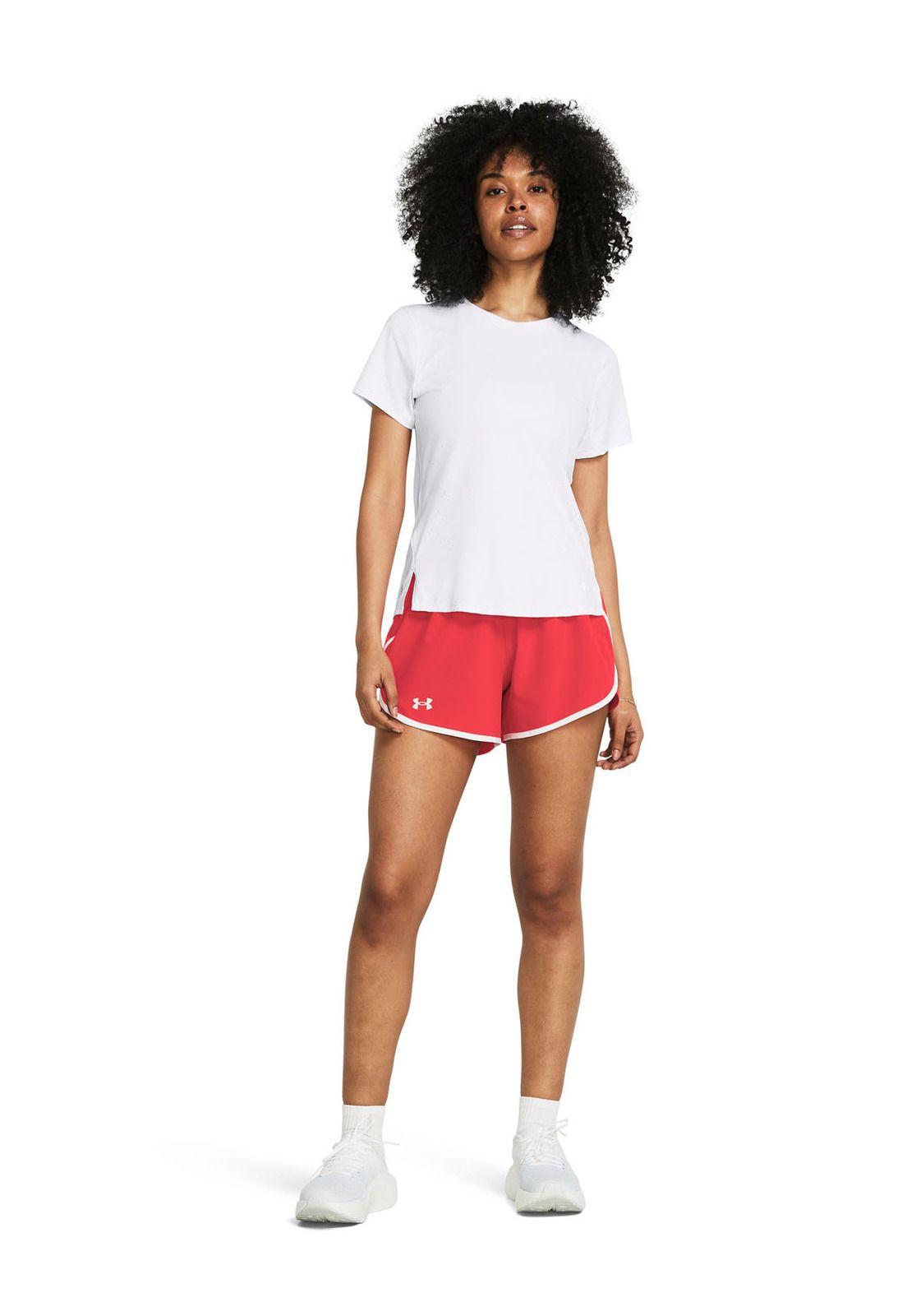 Shorts UA Fly-By de 3" para mujer Rojo-5