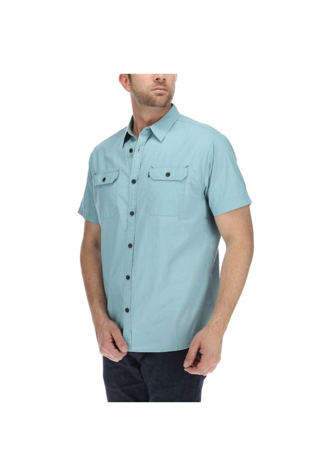 Camisa Mc Hombre Standard S/S Shirt Azul-1