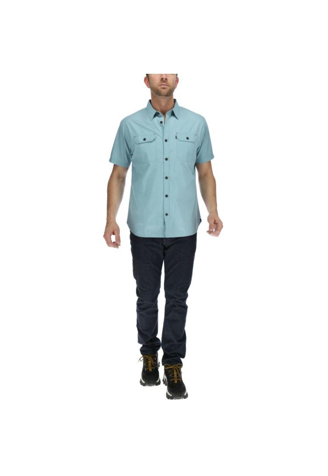 Camisa Mc Hombre Standard S/S Shirt Azul-4
